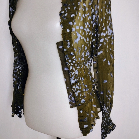 SHEER CUT VELVET CHIFFON BLOUSE - Picture 4 of 10